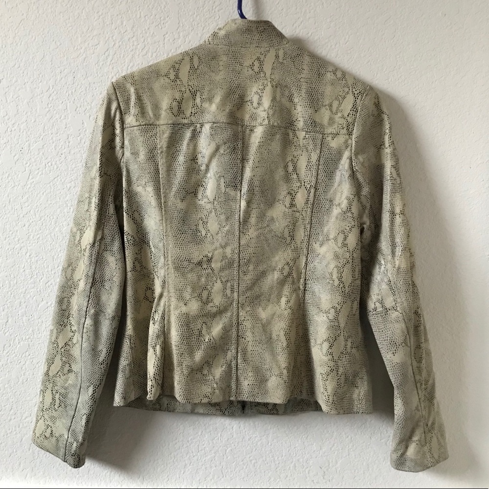 Alfani Genuine Leather Python Print Jacket Size M - image 2